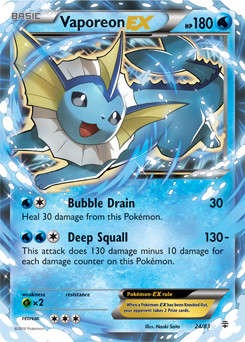 Vaporeon-EX - 24/83 - Holo Rare ex