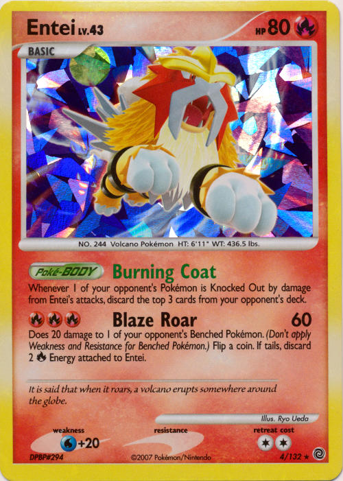 Entei - 4/132 - Cracked Ice Holofoil Fall 2010 Collectors Tins Exclusive