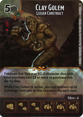 Clay Golem - Lesser Construct (Die & Card Combo)
