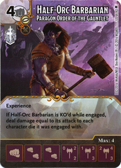 Half-Orc Barbarian - Paragon Order of the Gauntlet (Die & Card Combo)
