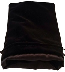 Large Dice Bag Black Velvet with Black Satin Lining (6x8 inch)