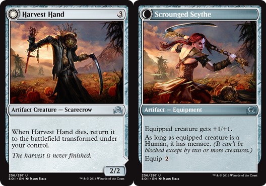 MTG-4x-Near Mint, English-Harvest Hand // Scrounged Scythe-Shadows