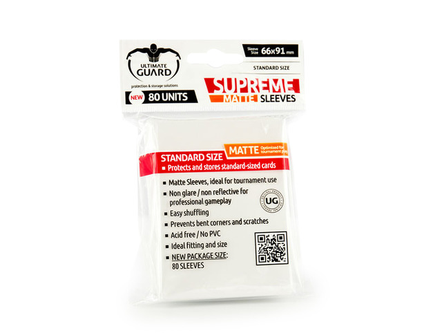 Ultimate Guard - SUPREME SLEEVES MATTE - Standard size - White