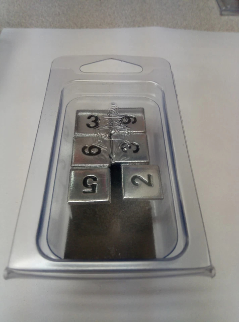 Metallic Dice 16mm D6 Silver 6ct Set