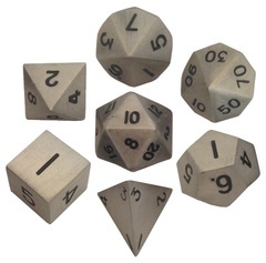 Metallic Dice 16mm Antique Silver Metal Dice Set