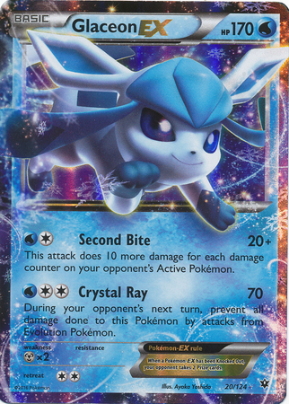 Glaceon-EX - 20/124 - Holo Rare ex