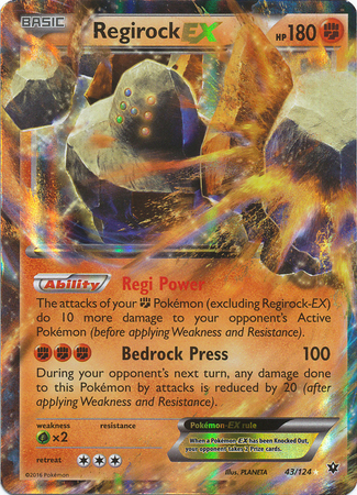 Regirock-EX - 43/124 - Holo Rare ex