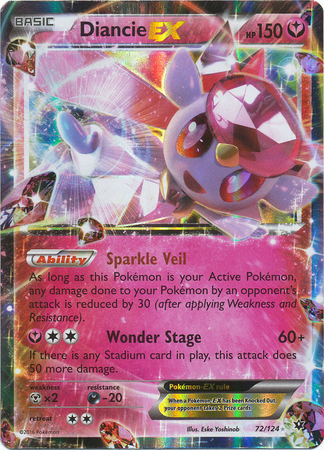 Diancie EX - 72/124 - Holo Rare ex