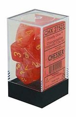 Ghostly Glow Orange and Yellow 7ct Polyhedral Dice Set CHX 27523