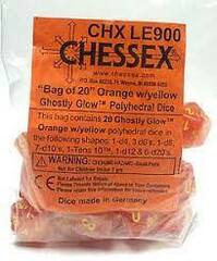 Ghostly Glow Orange and Yellow Bag of 20 Polyhedral Dice - CHXLE900
