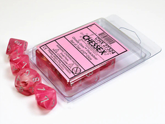 Ghostly Glow Pink and Silver 10ct D10 Dice Set - CHX27324