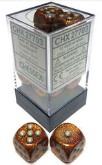 Glitter Gold and Silver 12ct 16mm D6 Dice Block - CHX27703