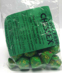 Vortex Slime with Yellow Bag of 20 Polyhedral Dice