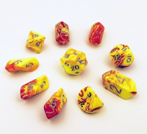 10 Piece Hybrid Translucent - Red/Yellow