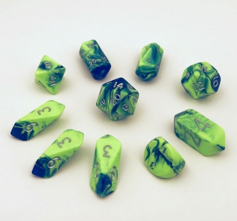 10 Piece Hybrid Translucent - Green/Blue