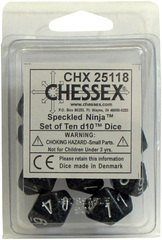 Chessex Speckled Ninja Set of 10 d10 Dice (CHX25118)