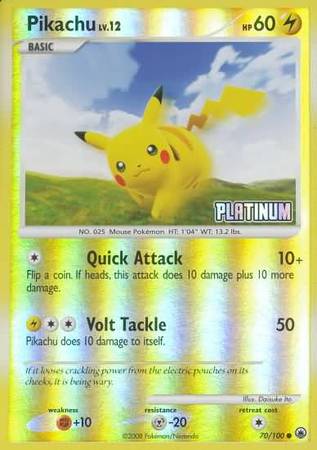 Pikachu - 70/100 - Reverse Holo - BK Promo