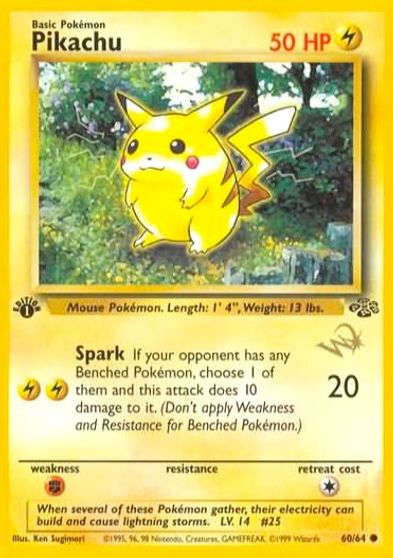 Pikachu - 60/64 - Promotional - Wizards 1st Edition W Stamped
