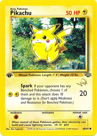 [Deprecated] [Duplicate] Pikachu - 60/64 - Common - Wizards 1st Edition W Stamped