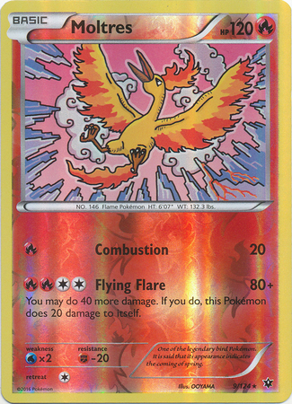 Moltres - 9/124 - Rare - Reverse Holo