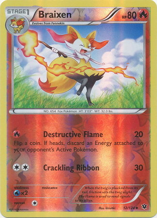 Braixen - 12/124 - Uncommon - Reverse Holo