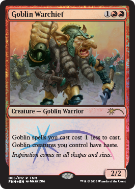 Goblin Warchief - Foil - FNM Promo 2016