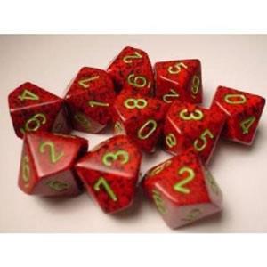 SPECKLED POLY D10 STRAWBERRY (10) CHESSEX 25104