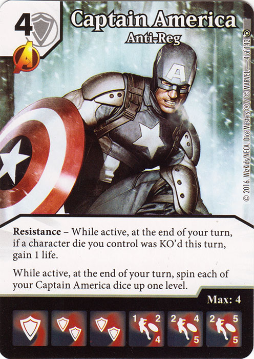 Captain America - Anti-Reg (Die & Card Combo)