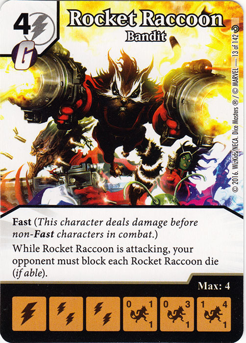 Rocket Raccoon - Bandit (Die & Card Combo)