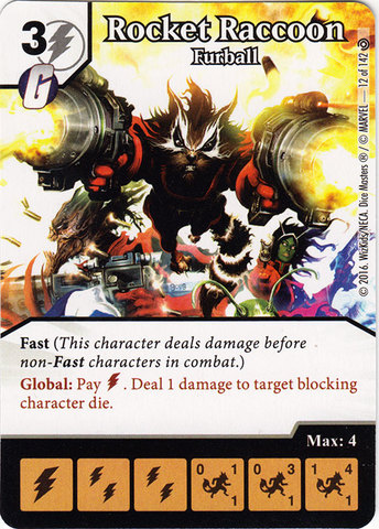 Rocket Raccoon - Furball (Die & Card Combo)