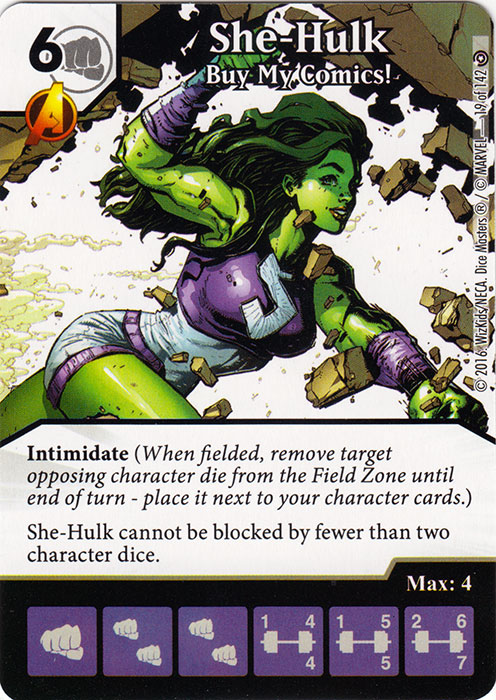 She-Hulk - Buy My Comics! (Die & Card Combo)