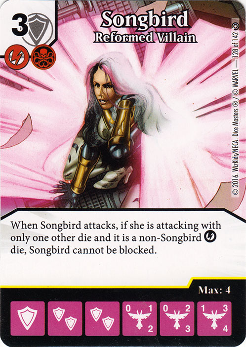 Songbird - Reformed Villain (Die & Card Combo)