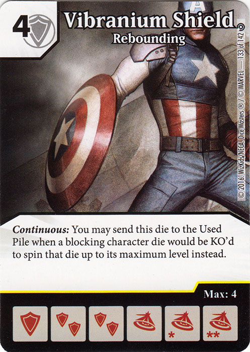 Vibranium Shield - Rebounding (Die & Card Combo)