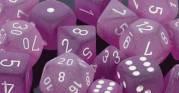 CHXLT430 - Frosted Polyhedral Purple/White Set of Ten D10 - CHXLT430