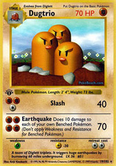 Dugtrio - 19/102 - Rare - 1st Edition