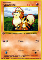 Growlithe - 28/102 - Uncommon - 1st Edition