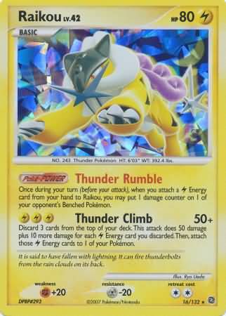 Raikou - 16/132 - Cracked Ice Holofoil Fall 2010 Collectors Tins Exclusive