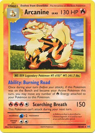 Arcanine - 18/112 - Holo Rare Elemental Holo