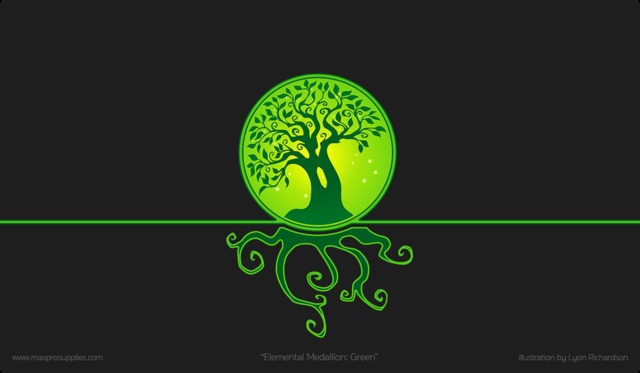Premium Image Playmat 24x14 - Elemental Green
