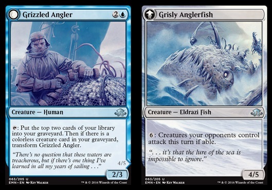 MTG-4x-Near Mint, English-Grizzled Angler // Grisly Anglerfish-Eldritch  Moon | eBay