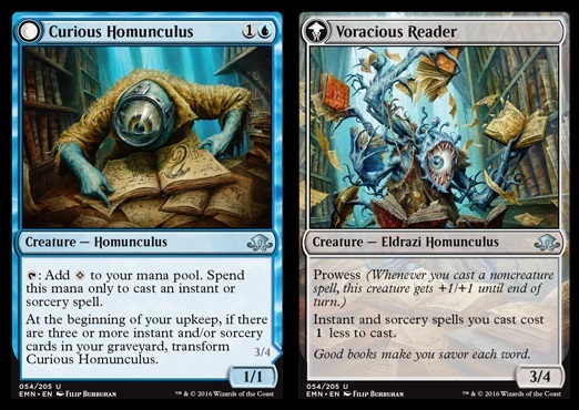 Curious Homunculus // Voracious Reader 1x FOIL EMN MTG Eldritch Moon Uncommon MINT blue Curious Homunculus // Voracious Reader 1x FOIL EMN MTG Eldritch Moon Uncommon MINT blue