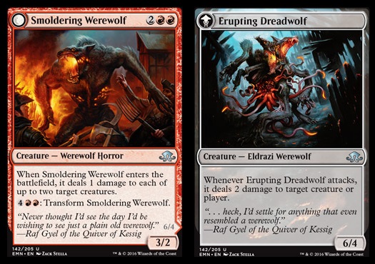 Smoldering Werewolf // Erupting Dreadwolf - Foil