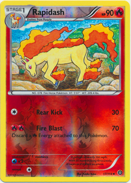 Rapidash - 17/114 - Uncommon - Reverse Holo