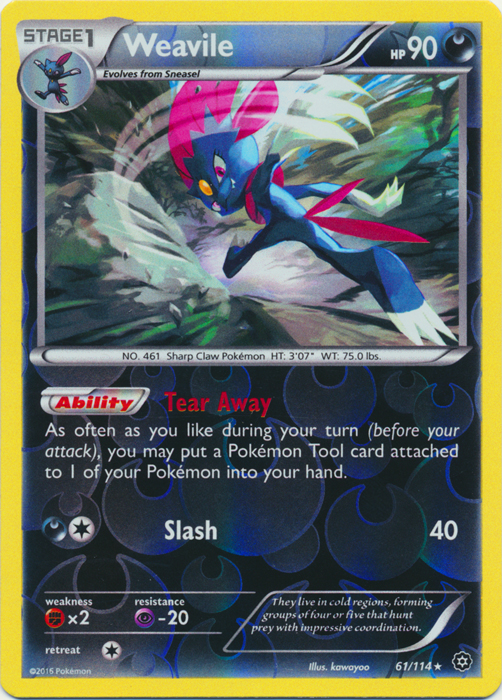 Weavile - 61/114 - Rare - Reverse Holo