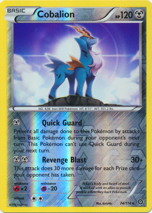 Cobalion - 74/114 - Rare - Reverse Holo