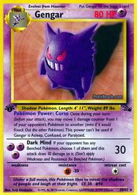 Gengar - 20/62 - Rare - 1st Edition