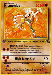 Hitmonlee - 22/62 - Rare - 1st Edition