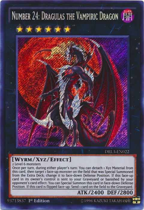 Number 24: Dragulas the Vampiric Dragon - DRL3-EN022 - Secret Rare - 1st Edition