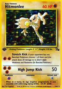 Hitmonlee - 7/62 - Holo Rare - 1st Edition