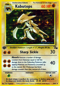 Kabutops - 9/62 - Holo Rare - 1st Edition